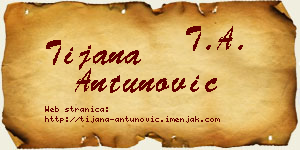 Tijana Antunović vizit kartica